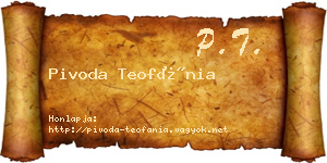 Pivoda Teofánia névjegykártya